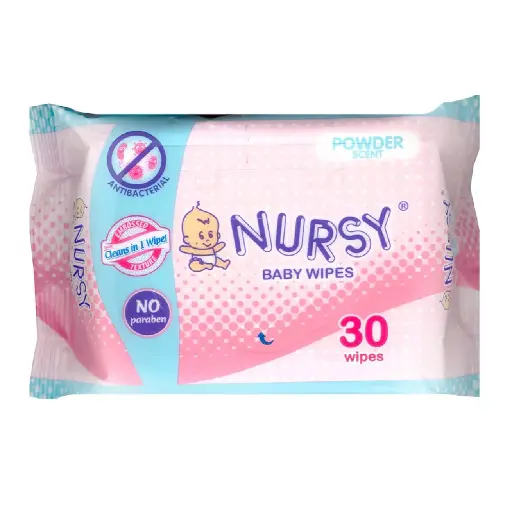 [GR-T10128-COT-CAT00049] Nursy Baby Wipes Powder Scent 30s 