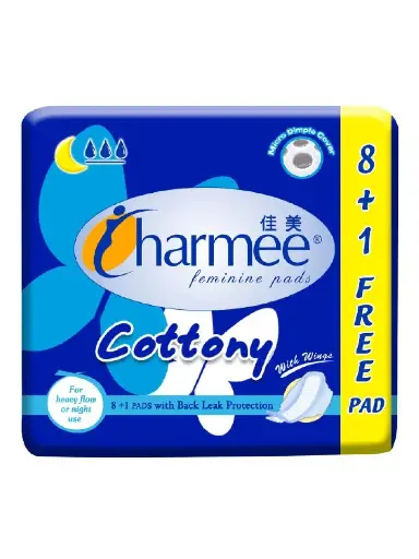 [GR-T10187-DIAP-CAT00073] Charmee Cottony Heavy Flow Night 8+1 (Blue)