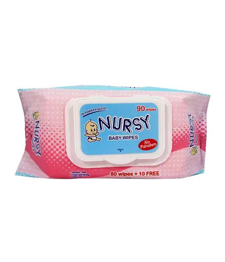 [GR-T10115-COT-CAT00036] Nursy Baby Wipes Powder Scent 90s 