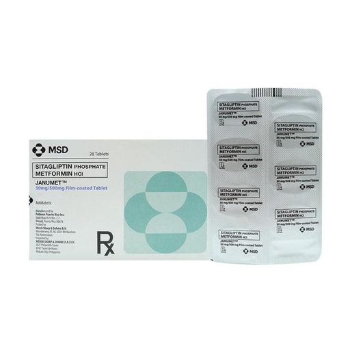 [RX-T10360-ADIAB-CAT00053] Janumet (Sitagliptin + Metformin) 50mg/500mg Tablet