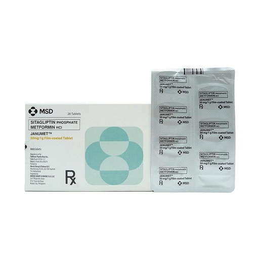 [RX-T10319-ADIAB-CAT00012]  Janumet (Sitagliptin + Metformin) 50mg/1000mg Tablet