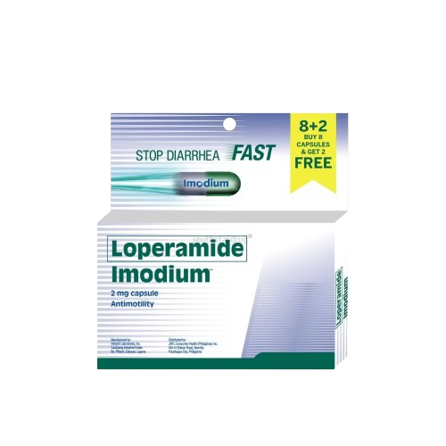 [OTC-T10049-GIT-CAT00046] Imodium (Loperamide) 2mg Capsule - Pack of 8+2