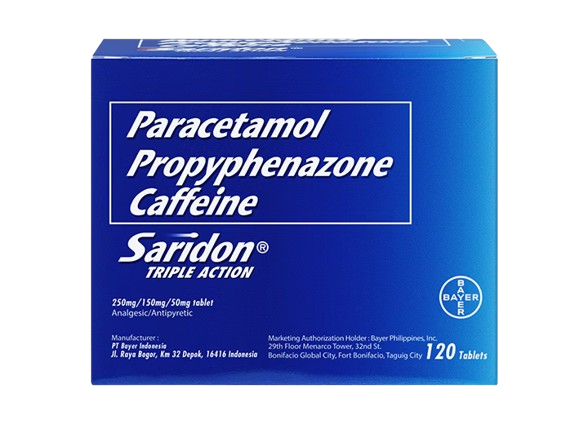 Saridon Triple Action (Paracetamol + Propyphenazone + Caffeine) Tablet ...