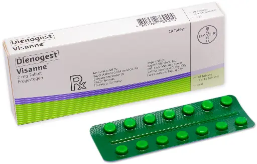 [RX-T10970-GUT-CAT00051] Visanne (Dienogest) 2mg Tablet, 28 Tablets 