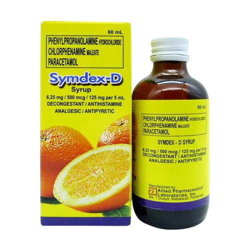 [OTC-T10318-RESP-CAT00128] Symdex-D (phenylpropanolamine + chlorphenamine + paracetamol) syrup 60mL 