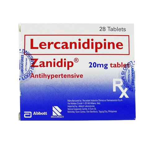 [RX-T10649-CARDI-CAT00256] Zanidip (Lercanidipine) 20mg Tablet 