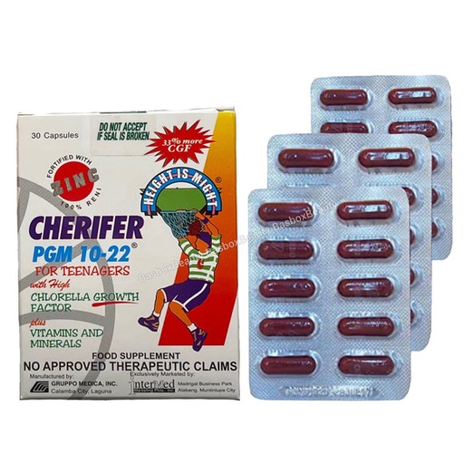 [OTC-T10440-VITF-CAT00091] Cherifer PGM 10-22 with Zinc (Chlorella Growth Factor + Taurine + Zinc) 30 capsules