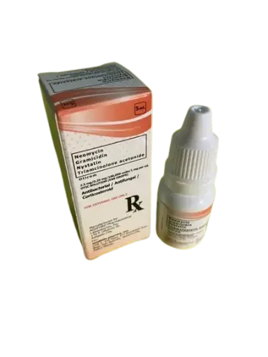 [RX-T10798-EENT-CAT00025] Celsus Neomycin + Gramicidin + Nystatin + Triamcinolone acetonide) 2.5mg/.25mg/100,000 units/1mg per ml - 5ml ear drops