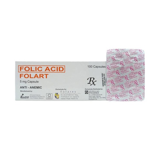 [OTC-T10533-VITF-CAT00184] Folart (Folic Acid) 5mg Capsule