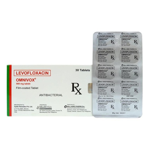 [RX-T10001-ABIO-CAT00001] Omnivox (Levofloxacin) 500mg Tablet 