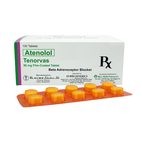[RX-T10481-CARDI-CAT00088] Tenorvas (Atenolol) 50mg Film-coated Tablet 