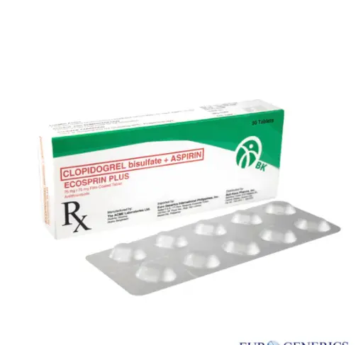 [RX-T10413-CARDI-CAT00020] Ecosprin Plus (Clopidogrel Bisulfate + Aspirin) 75mg/75mg Film-coated Tablet 