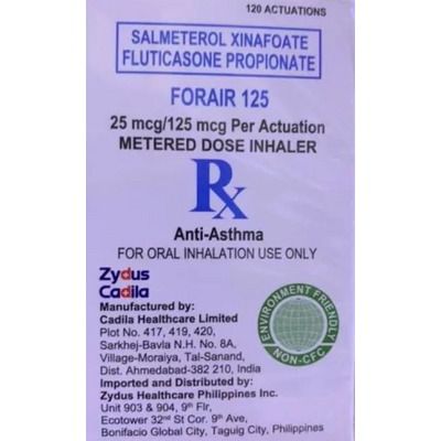[RX-T11395-RESP-CAT00338] Forair 125 (Salmeterol + Fluticasone) 25mcg/125mcg Metered-Dose Inhaler