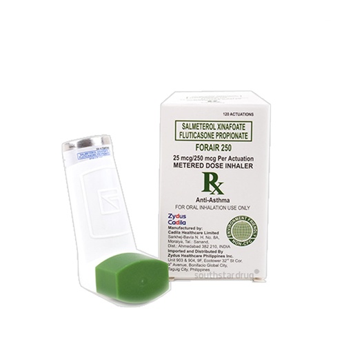 [RX-T11251-RESP-CAT00194] Forair 250 (Salmeterol + Fluticasone) 25mcg/250mcg Metered-Dose Inhaler