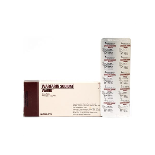 [RX-T10697-CARDI-CAT00304] Warik (Warfarin Sodium) 5mg Tablet
