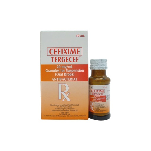[RX-T11552-ABIO-CAT00318] Tergecef (cefixime) 20mg/ml oral suspension drops, 10ml