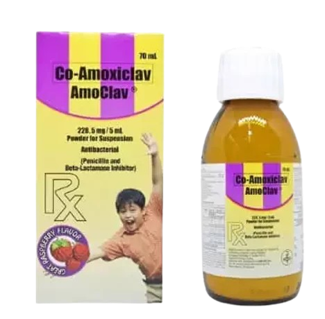 [RX-T10058-ABIO-CAT00058] Amoclav (Co-Amoxiclav) 228.5mg/5ml Suspension 70ml