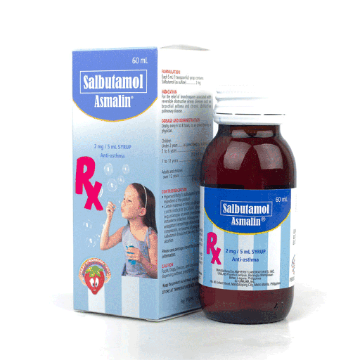 [RX-T11303-RESP-CAT00246] Asmalin (Salbutamol) 2mg/5ml Syrup 60ml