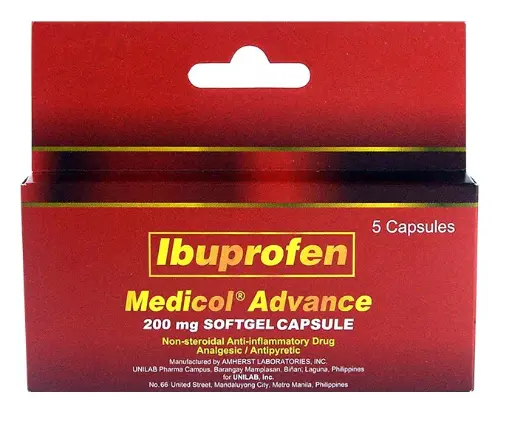 [OTC-T10146-PAIN-CAT00063] Medicol Advance (ibuprofen) 200mg capsule, pack of 5