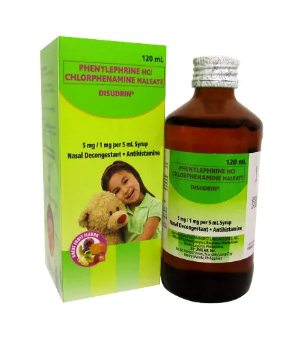 [OTC-T10231-RESP-CAT00041] Disudrin (Chlorphenamine + Phenylephrine) 5mg/1mg per 5ml Syrup 120ml