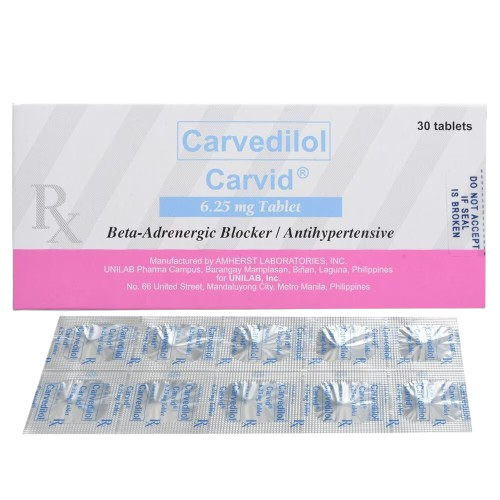 [RX-T10724-CARDI-CAT00331] Carvid (Carvedilol) 6.25mg Tablet