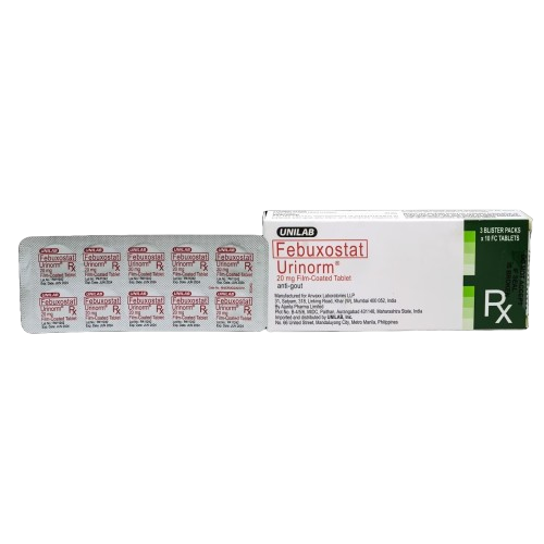 [RX-T11169-PAIN-CAT00212] Urinorm (febuxostat) 20mg film-coated tablet