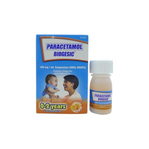 [OTC-T10172-PAIN-CAT00089] Biogesic (paracetamol) 100mg Oral Drops 15mL