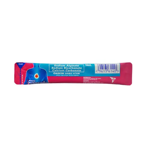 [OTC-T10767-GIT-CAT00175] Gaviscon Double Action (Aluminum Hydroxide + Magnesium Hydroxide + Simeticone) 500mg/213mg/325mg Oral Suspension 10ml 