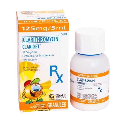 [RX-T10295-ABIO-CAT00295] Clariget (Clarithromycin) 125mg/5mL oral suspension 25ml 