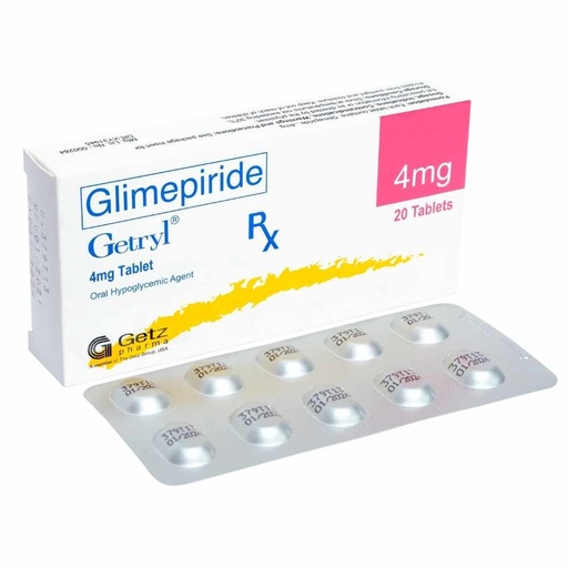 [RX-T10324-ADIAB-CAT00017] Getryl (Glimepiride) 4mg tablet