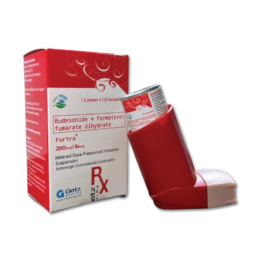 [RX-T11249-RESP-CAT00192] Fortra (Budesonide/Formoterol) 200mcg/6mcg inhalation canister