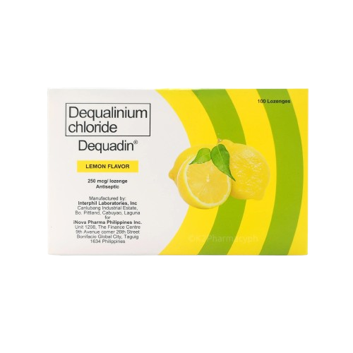 [OTC-T10120-PAIN-CAT00037] Dequadin (Dequalinium Chloride) 250mcg Lemon Lozenges