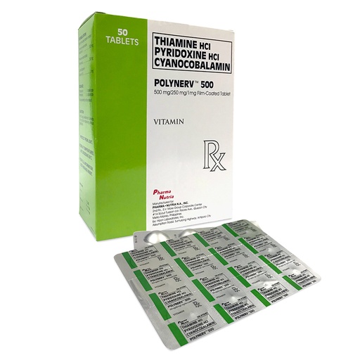 [OTC-T10683-VITF-CAT00334] Polynerv 500 (Vitamin B1 + B6 + B12) Tablet