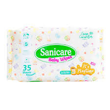 [GR-T10141-COT-CAT00062] Sanicare Playtime Wipes - Crisp Cucumber 35 Sheets 