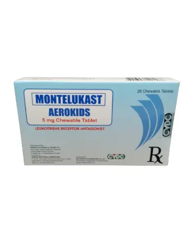 [RX-T11257-RESP-CAT00200] Aerokids (Montelukast) 5mg Chewable Tablet