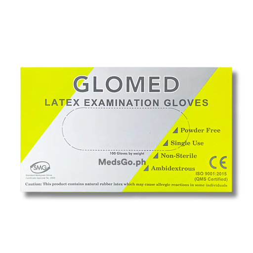 [MS-T10486-PPE-CAT00040] Glomed latex examination gloves medium non-sterile 100s