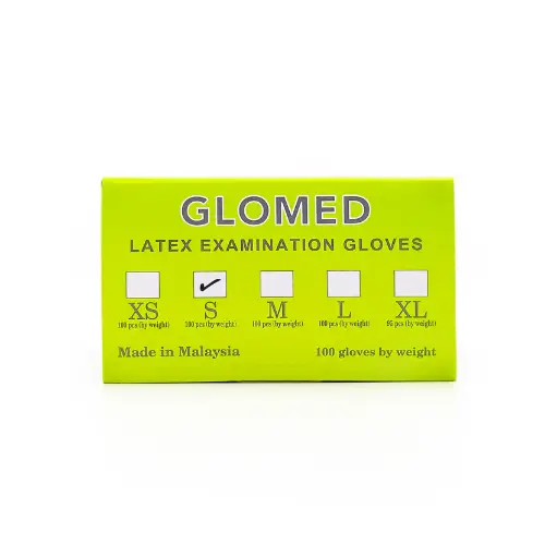 [MS-T10497-PPE-CAT00051] Glomed latex examination gloves small non-sterile 100s