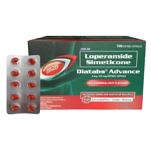 [OTC-T10040-GIT-CAT00037] Diatabs Advance (loperamide HCl + simethicone) 2mg/125mg capsule