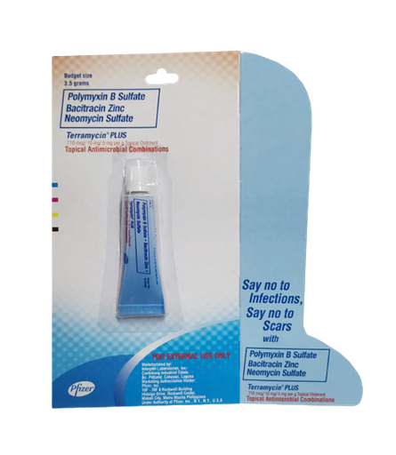 [OTC-T10806-STOP-CAT00095] Terramycin Plus (oxytetracycline + polymyxin B) 3.5g skin ointment 