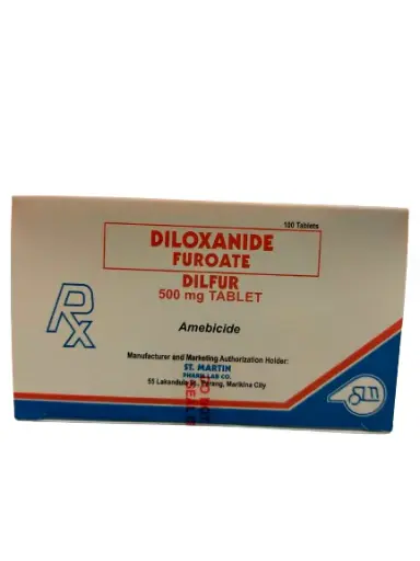 [RX-T10164-ABIO-CAT00164] Dilfur (Diloxanide furoate) 500mg tablet 