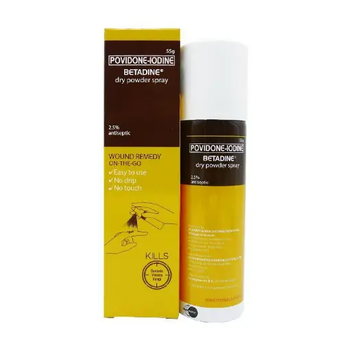 [OTC-T10788-GAL-CAT00088] Betadine 2.5% Dry Powder 55g Spray 