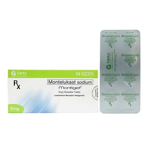 [RX-T11358-RESP-CAT00301] Montiget (Montelukast) 5mg chewable tablet 