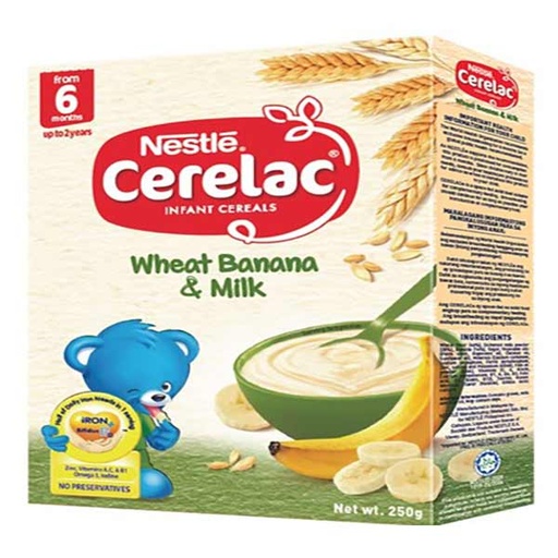 [GR-T10506-FOOD-CAT00147] Nestle Cerelac Wheat Banana & Milk (infant cereal) 250g powder 