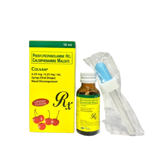 [RX-T11348-RESP-CAT00291] Colvan (phenylpropanolamine + chlorphenamine) 10mL drops 