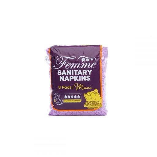 [GR-T10269-DIAP-CAT00155] Femme Sanitary Napkins - Maxi 8's 