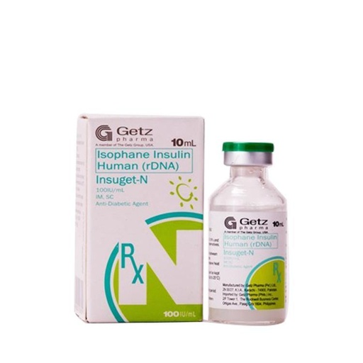[RX-T10340-ADIAB-CAT00033] Insuget N (Isophane Insulin Human rDNA) vial 