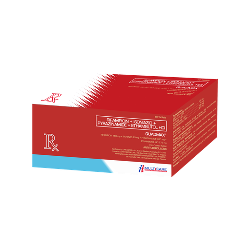 [RX-T11321-RESP-CAT00264] Quadmax (isoniazid + rifampicin + pyrazinamide + ethambutol) tablet 