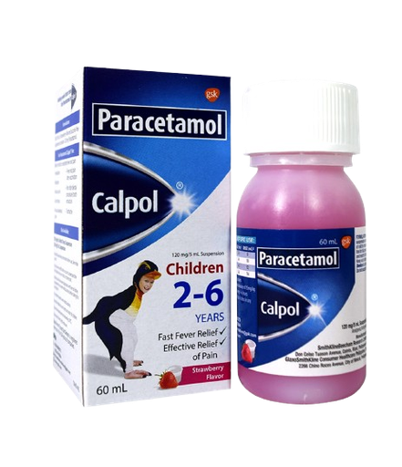 [OTC-T10162-PAIN-CAT00079] Calpol (Paracetamol) 120mg/5ml (2-6 Years Old) Strawberry Suspension 60ml 