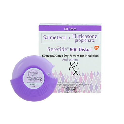 [RX-T11412-RESP-CAT00355] Seretide 500 (Salmeterol + Fluticasone) 50mcg/500mcg Diskus DPFI