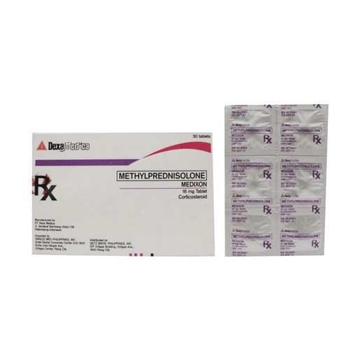 [RX-T11227-RESP-CAT00170] Medixon (Methylprednisolone) 16mg Tablet 